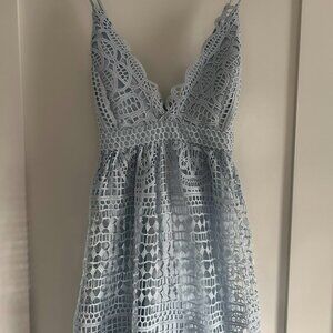 Bardot Blue Lace Midi Dress